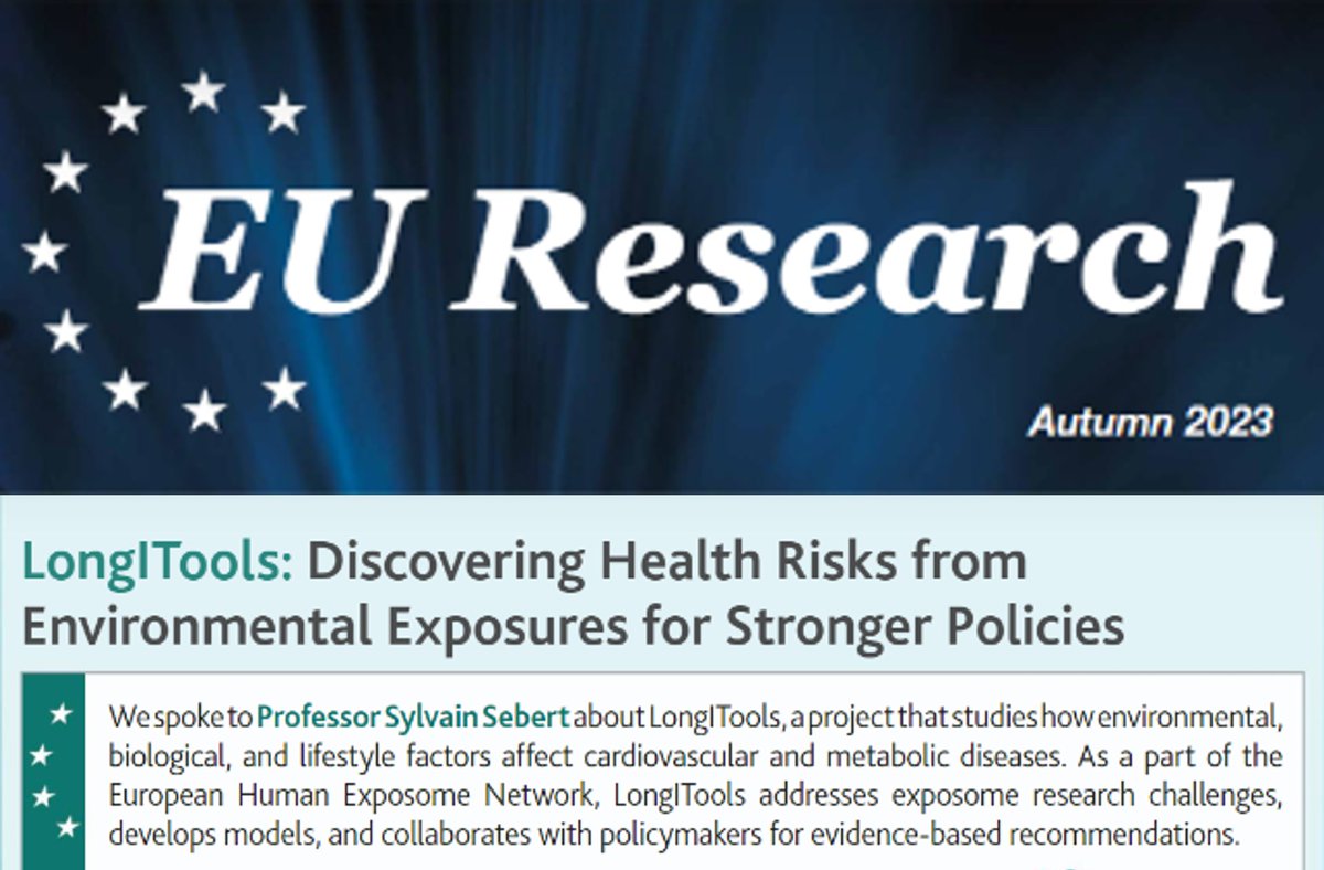 LongITools (@longitools) on Twitter photo New article about LongITools has been published in the Autumn 2023 issue of <a href="/EU_RESEARCH/">EU Research</a> Magazine, following an interview with Project Coordinator Sylvain Sebert. <a href="/teija_juola/">Teija Juola</a> #exposome Check it out! longitools.org/news/longitool… New article about LongITools has been published in the Autumn 2023 issue of <a href="/EU_RESEARCH/">EU Research</a> Magazine, following an interview with Project Coordinator Sylvain Sebert. <a href="/teija_juola/">Teija Juola</a> #exposome Check it out! longitools.org/news/longitool…
