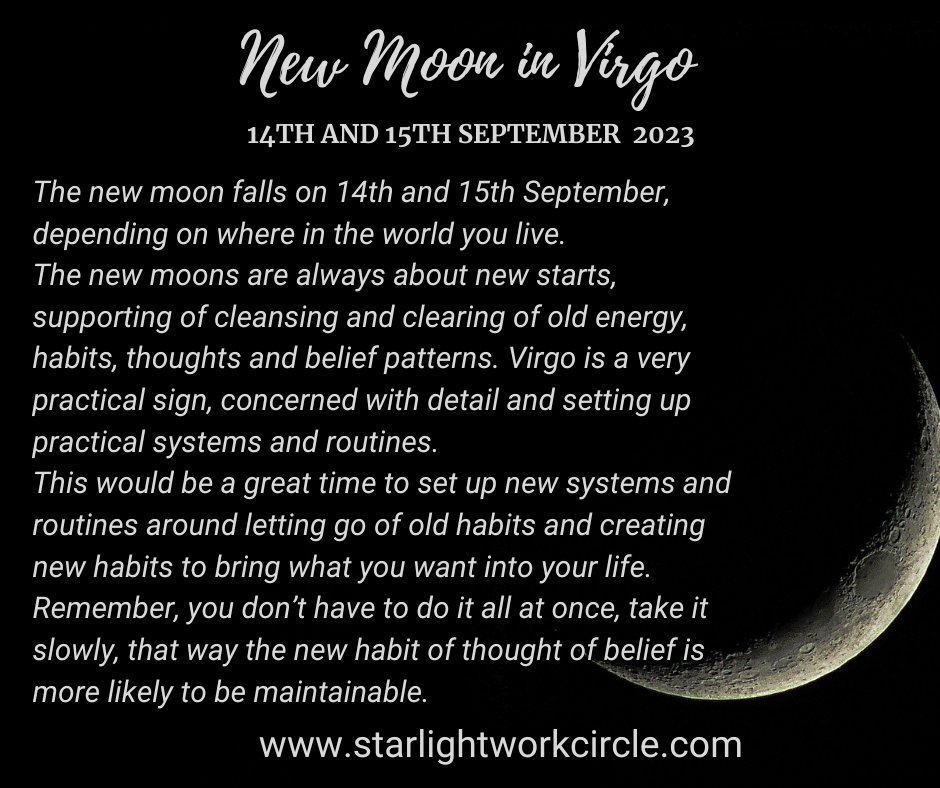 AskCrystalStar's tweet photo. Hi,
Yes its new moon time again and using the power of the planets this new moon is in Virgo.
For more about the power of habits and persistence why not check out my YouTube video:

https://t.co/mENXOPCP8n

also available on free stuff on my website

https://t.co/mH7HDzDHrE https://t.co/FchIAhHR2N