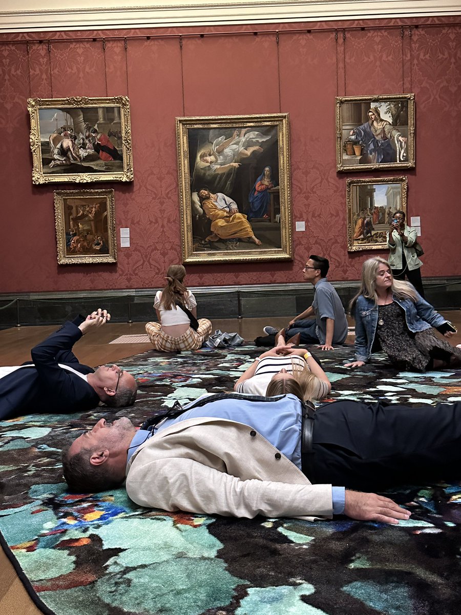 TinctureOfMuse's tweet photo. The artist invites you to lay down and experience art in a different way. Kudos to @NationalGallery Director Dr Gabriele Finaldi for getting stuck in! #CelineCondorelli https://t.co/54FLq5IzqD