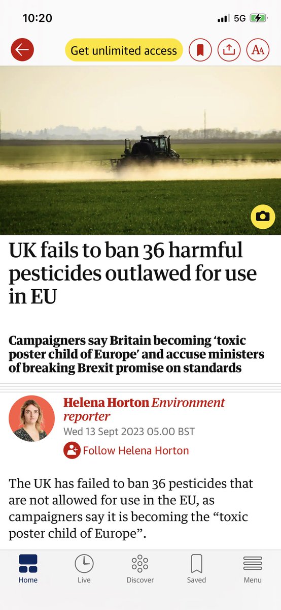 This is what regulatory  divergence looks like post Brexit. Reducing U.K. standards. That was not on the red bus.