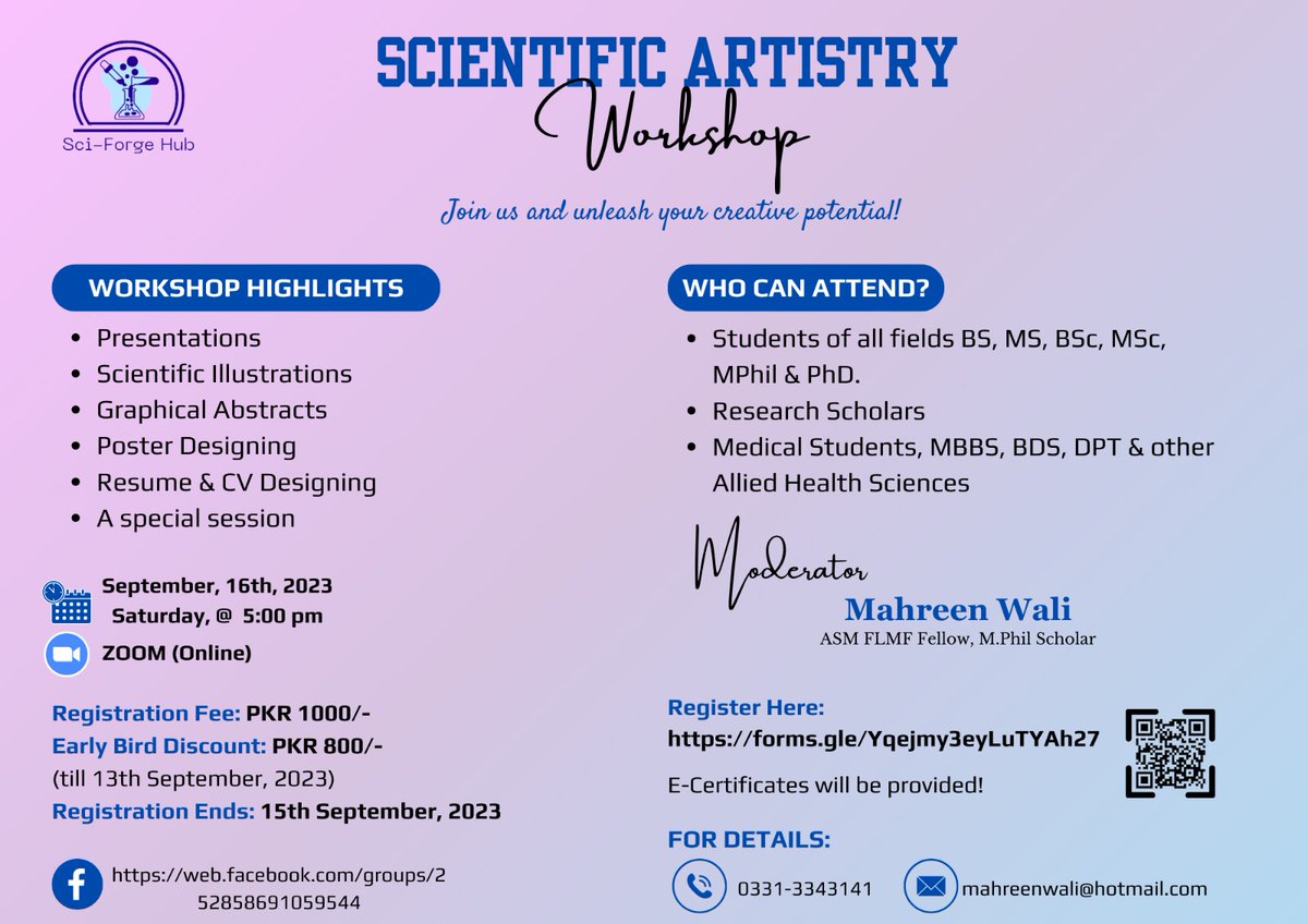 Sci-Forge Hub is organizing it's inaugural workshop this Saturday 17th September

🌟 Early Bird Discount Ends Today🌟 

 Don't wait any longer to boost your career with essential skills.

📆 Workshop Date: 16th September 2023
📍 Location: Online 
🔗docs.google.com/forms/d/e/1FAI…