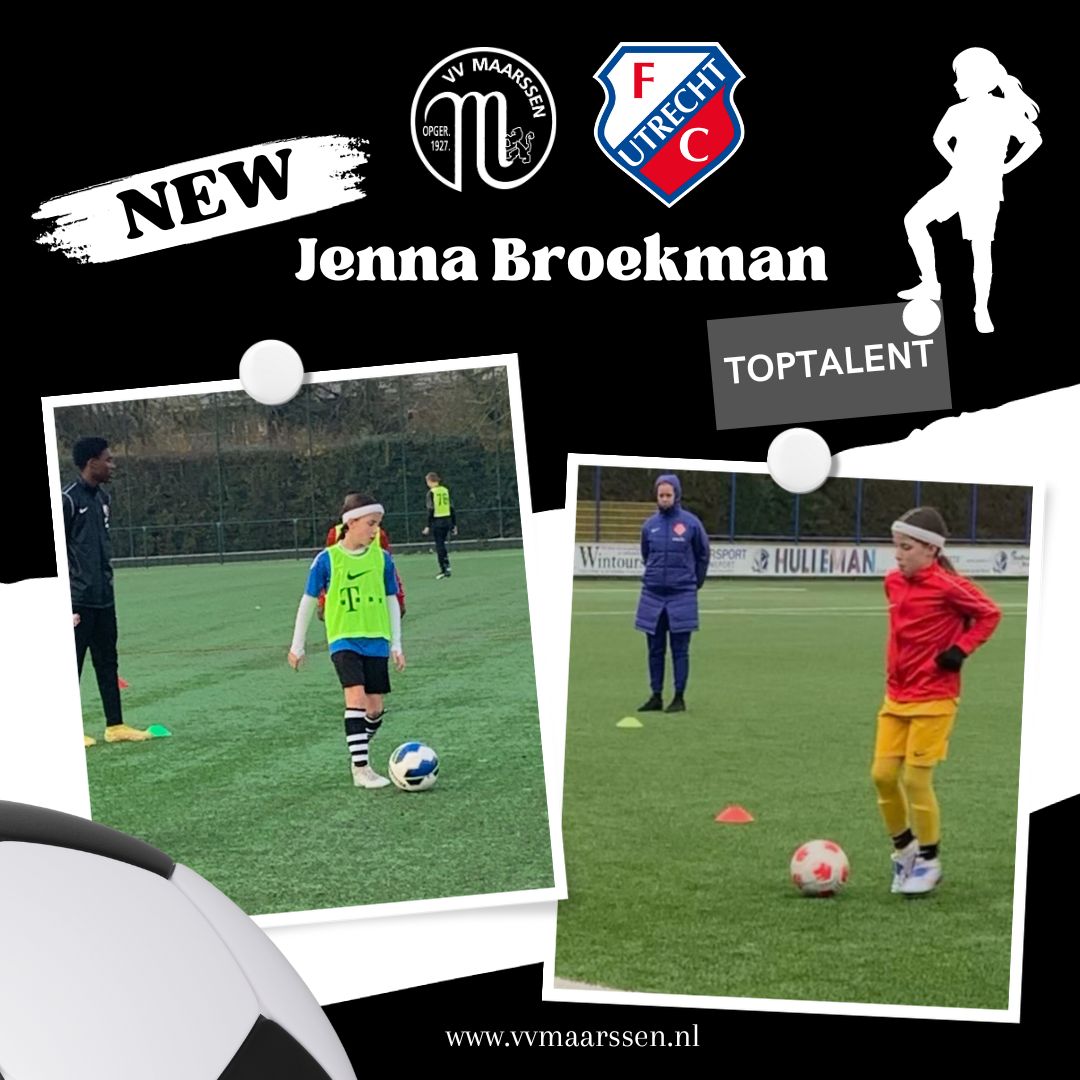 Gisteren heeft Jenna Broekman te horen gekregen dat zij opnieuw is uitgenodigd door de KNVB voor een stage-traject. Eerder dit seizoen is Jenna haar stage in de pre-academy van FC Utrecht ook al verlengd! 

Jenna speelt bij VV Maarssen in de JO12-1, een goed team met dito staf!