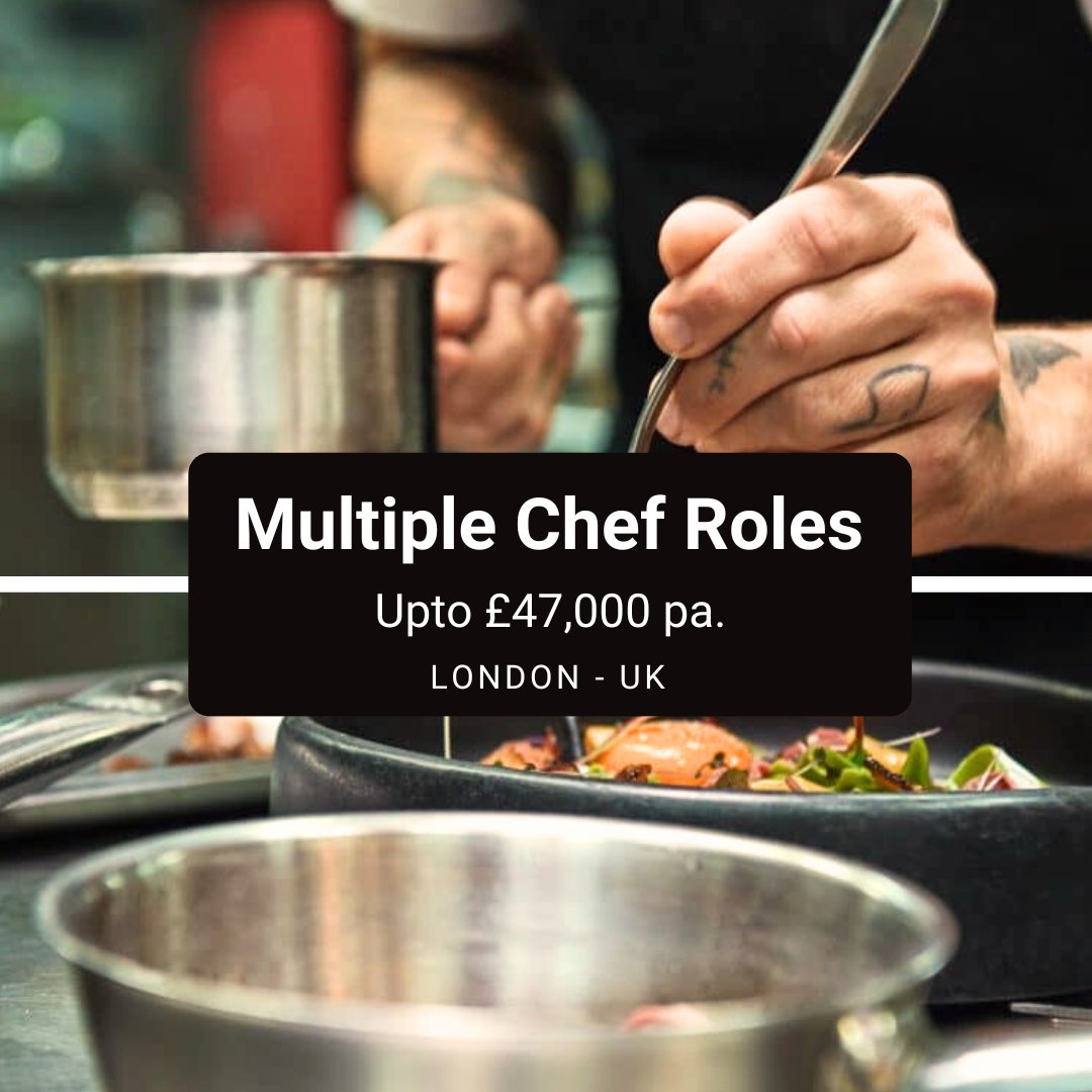 Only_Chefs's tweet photo. MULTIPLE CHEF ROLES / NEW RESTAURANT, WORLD RENOWNED CHEF / 4-DAY WEEK / LONDON / UPTO £47,000 pa. >> https://t.co/4DryV3LBzC #chef #chefs #chefjobs #chefjob #hospitalityjobs #restaurantjobs #hospitalityindustry #londonjobs https://t.co/SfCVUMJTp1