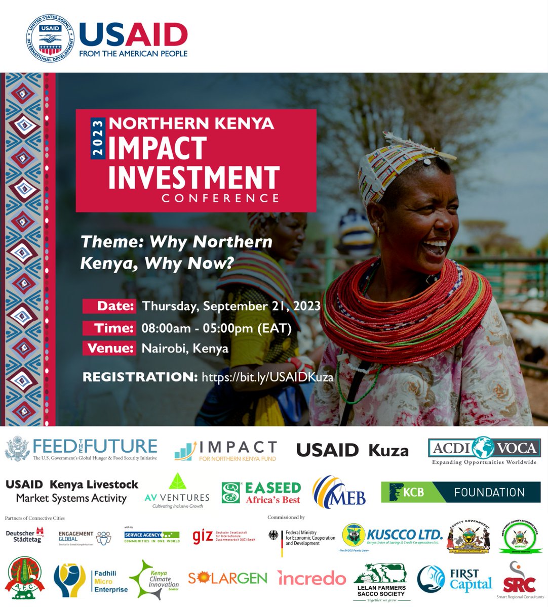The Standard Digital (@standardkenya) on Twitter photo Join the Northern Kenya Impact Investment Conference hosted by <a href="/kuzakenya/">USAID Kuza</a>
Theme: Why Northern Kenya, Why Now! Fostering dialogue between private, public, multilateral & bilateral stakeholders for sustainable development. Register: bit.ly/USAIDKuza #WhyNorthernKenya Join the Northern Kenya Impact Investment Conference hosted by <a href="/kuzakenya/">USAID Kuza</a>
Theme: Why Northern Kenya, Why Now! Fostering dialogue between private, public, multilateral & bilateral stakeholders for sustainable development. Register: bit.ly/USAIDKuza #WhyNorthernKenya