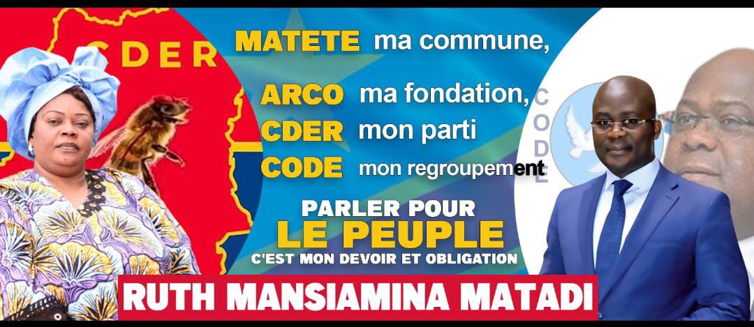 isako_patrick's tweet photo. #MmeRuthMansiamina, Fondatrice de l'#ARCO et l'un des points focaux du #CDER à #Matete, va porter le maillot électoral du #CDER- #CODE à la Députation Nationale.
#Topesa nzela pona #Mbongwana ekota na #Kinshasa, #MontAmba na #Matete na biso.
@DeniseNyakeru https://t.co/A9wdL3dqoZ