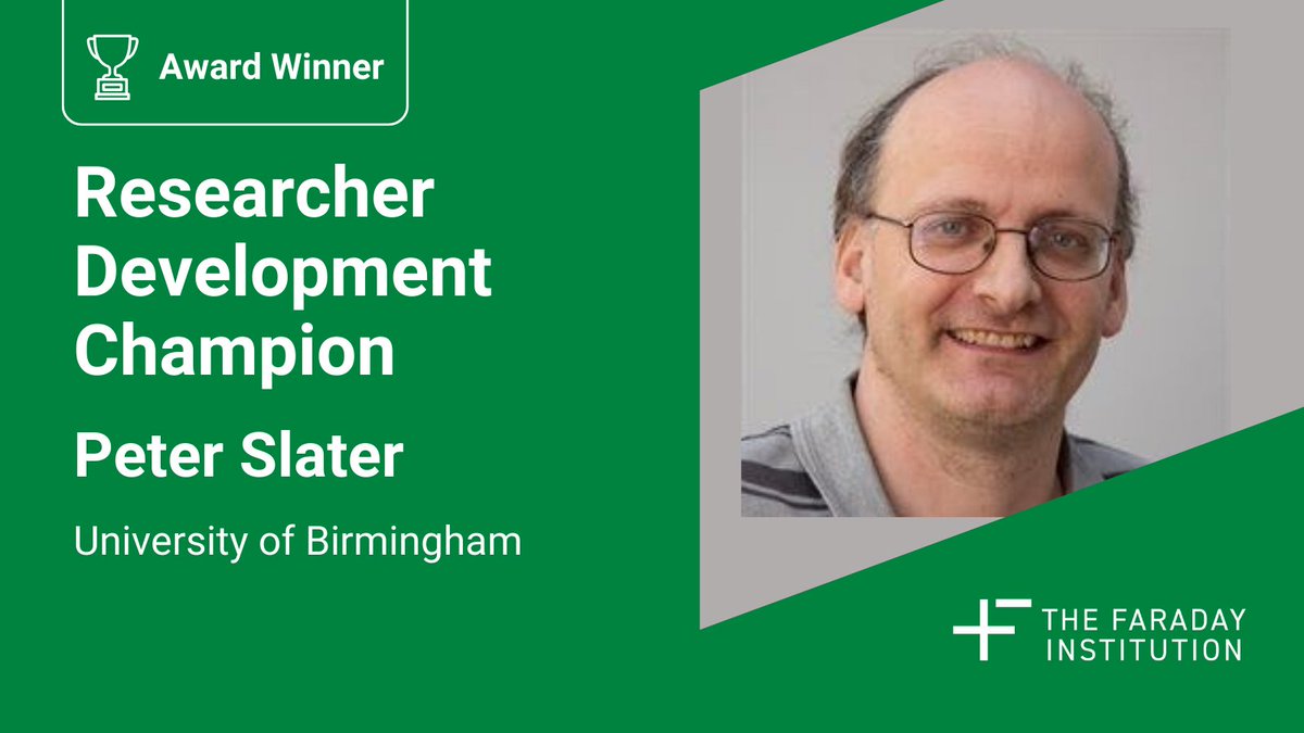 Congratulations to @PRSlaterchem for winning the Researcher Development Champion Award🏆 There are countless examples of how his support &amp; mentorship have progressed the careers of the early career researchers he works with. Read his #FaradayPathways story faraday.ac.uk/faraday-pathwa…
