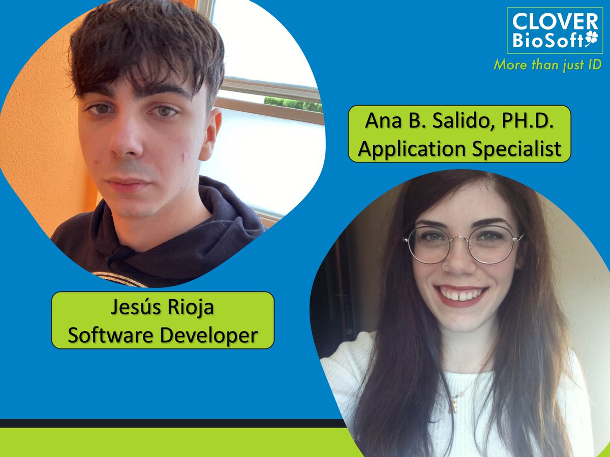 From Clover Biosoft 🍀 we are pleased to announce two new additions to our team 🎉 🎊 
We are delighted to welcome Ana, as our new Application Specialist 👩‍🔬 and Jesús as a new Software Developer 👨‍💻
Clover MSDAS platform is not the only thing that is being updated 🚀