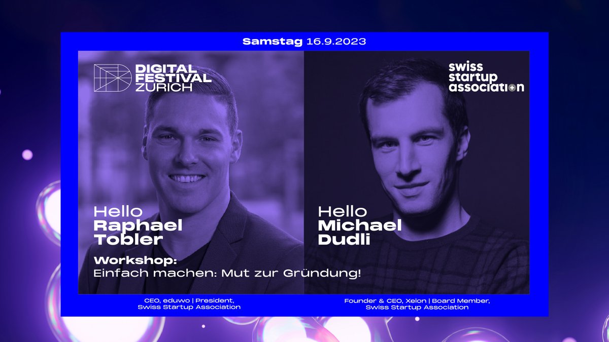 Workshop | Einfach machen: Mut zur Gründung!

📅 Sa, 16. September 2023

🎟 Tickets unter digitalfestival.ch/tickets

#SwissStartupAssociation #eduwo #xelon #startup #SSA #workshop #digitalfestival #DiFe23 #dife #zurich #technology #inspiration #innovation #digitalisation #technews