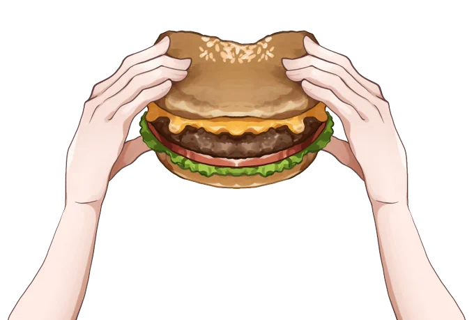 BIGなハンバーガーにかじりつける素材です食べかけ具合の差分ありますので、お好きなものをお選びください。サンプル画像の背景は過去に配布した素材を使用しています。(ご使用の際は、リポスト or フォロー頂けましたら嬉しいです)#VTuberAssets#Vtuber素材#フリー素材#しぐたそざい 