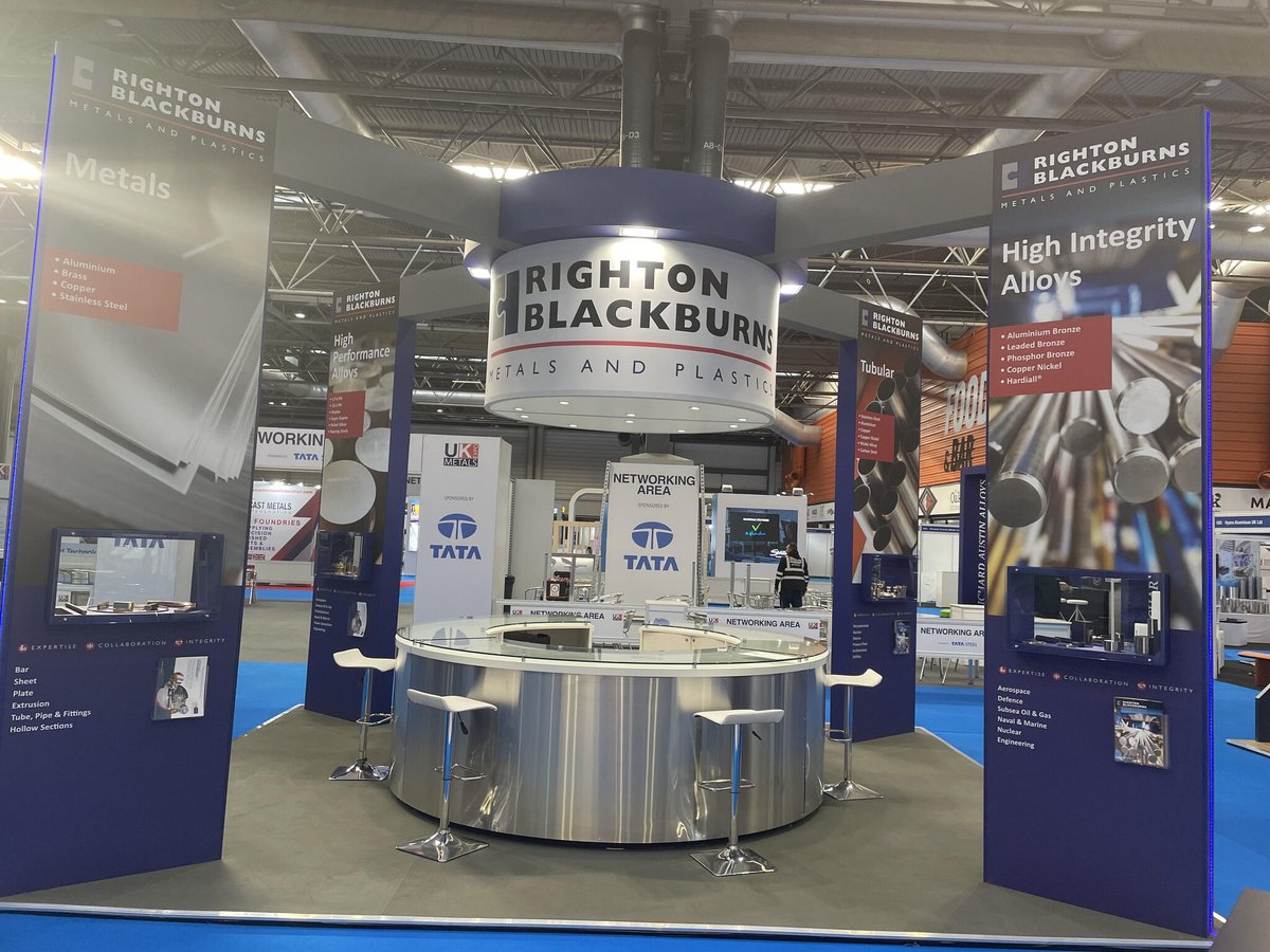 RightonLimited's tweet photo. The UK Metals Expo 2023 starts today and we're happy to once again be a part of this event.

Our stand is now open, G15 near the main entrance, where our friendly team are on hand to offer their expertise. https://t.co/vP3YnqZL54