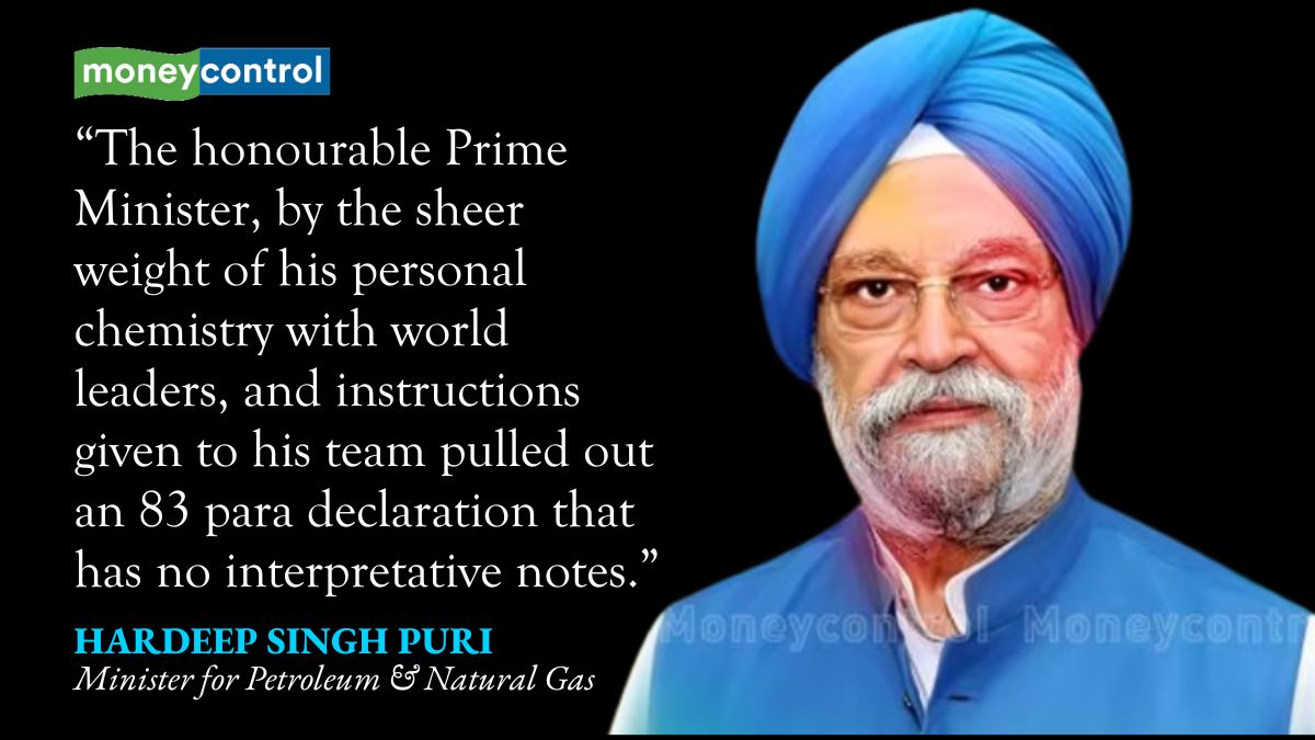 moneycontrolcom's tweet photo. The #G20 Leaders’ New Delhi Declaration, announced by #PMModi, was welcomed by all countries & there were no negative comments, said Union Minister Hardeep Singh Puri.
Full interview ⬇️
https://t.co/CWTzozzFqj
@shwwetapunj @HardeepSPuri | #G20Declaration https://t.co/K3f30sphpk