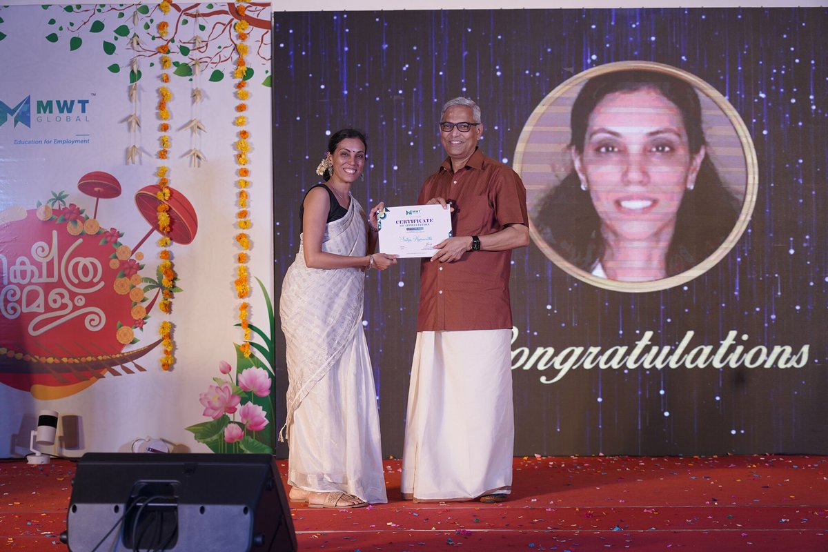 mwtglobalacdemy's tweet image. Congratulations to Satya Hymavathi, our QA Head, for reaching the significant milestone of Half Decade Completion! 🏆🌟 

#mwtacademy  #HalfDecadeAchievement #Milestone #LeadershipExcellence #onam2023 #onamceleb
