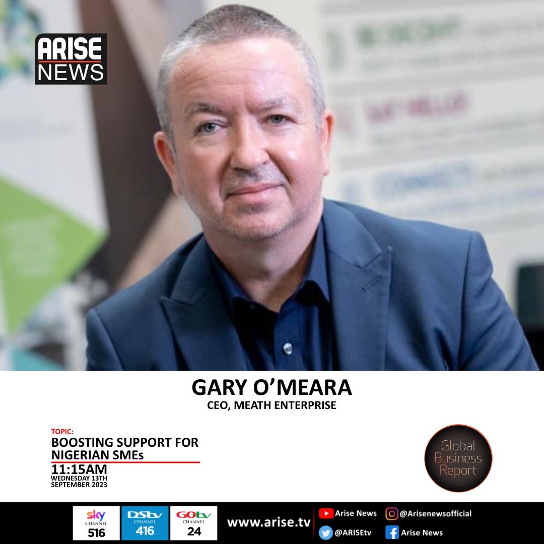 Rotankwot's tweet photo. 11:15am on @ARISEtv we are pleased to have @GaryOMeara_  🇮🇪 CEO of @MeathEnterprise to discuss his visit to Nigeria and collaboration with @smedaninfo to help Nigerian 🇳🇬 SMEs 🕺🏽💃🏽 #smes #business https://t.co/CgiLzOOazX