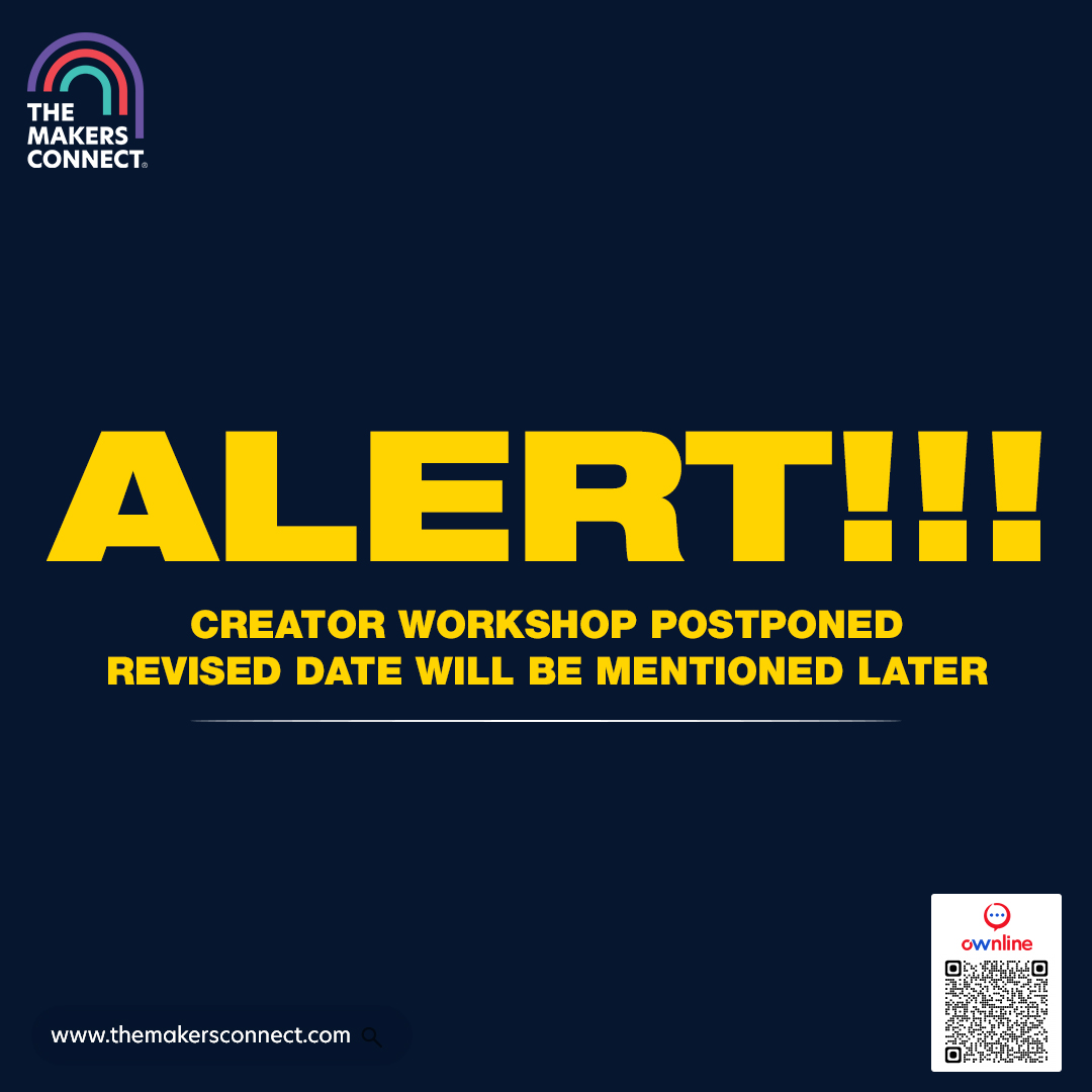 Ownline_India's tweet photo. Our Creator Workshop has been postponed due to the safety concerns regarding Nipah Virus. Revised date and further details will be mentioned later. https://t.co/QoVURoTjsU