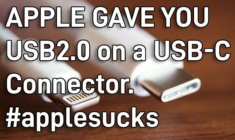 Yes, the company that gave you A17 super chip with super camera, with titanium body, with the super duper best of everything including 8K video... gave you USB2 speeds on their USB-C connector. #applesucks #applesheeps #AppleEvent #Apple #Iphone15