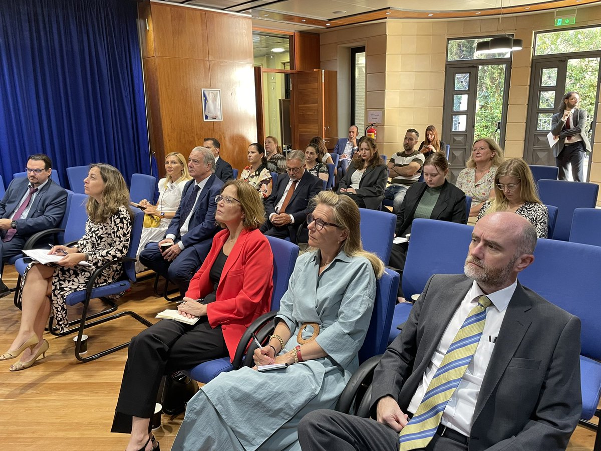 EUCYPRUS's tweet photo. Journalists, members of the diplomatic community, and Cypriot civil society gathered at #EUHouse this morning for live transmission of President @vonderleyen's annual State of the Union speech.

The President outlined major achievements of the EU and future policy plans.

#SOTEU https://t.co/6eWyQqi6W7