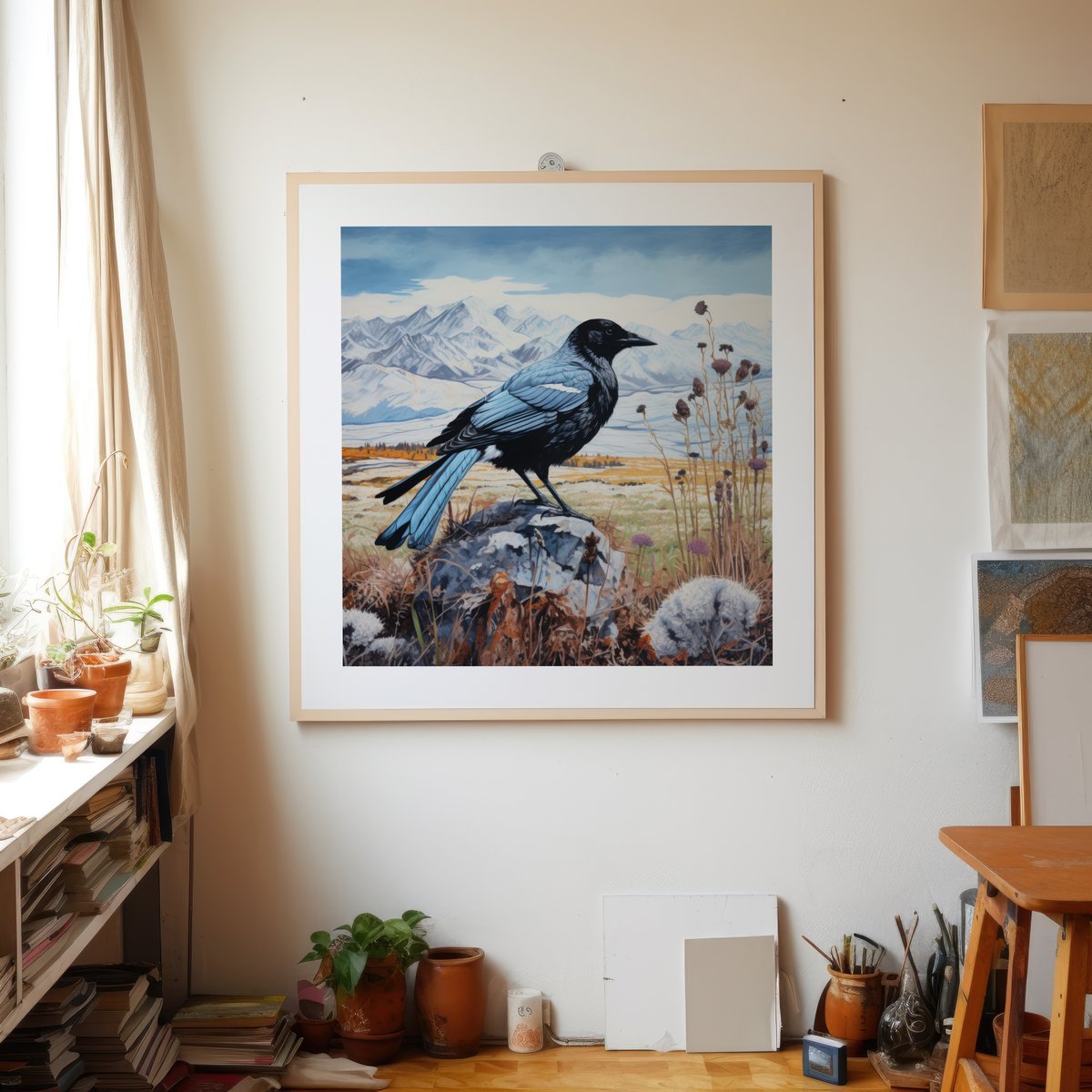 sane_bones_proj's tweet photo. Corvid // AI Assisted Art // Available on Etsy: https://t.co/mOukpcsrKS🙂

[Created with Midjourney] 
#birdart #bird #corvid #natureprint #birdprint #poster #artposter #etsy #etsyshop #digitaldownload #artprint #digitalart #printableart #art #ai #aiart #highresolution #midjourney https://t.co/JU6R6JPX9Y