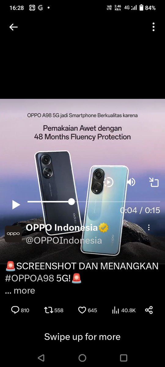 irant0's tweet photo. @OPPOIndonesia Ingin merasakan pengalaman di frekuensi 5G bersama #OPPOA98 https://t.co/PLhZUTlcgB