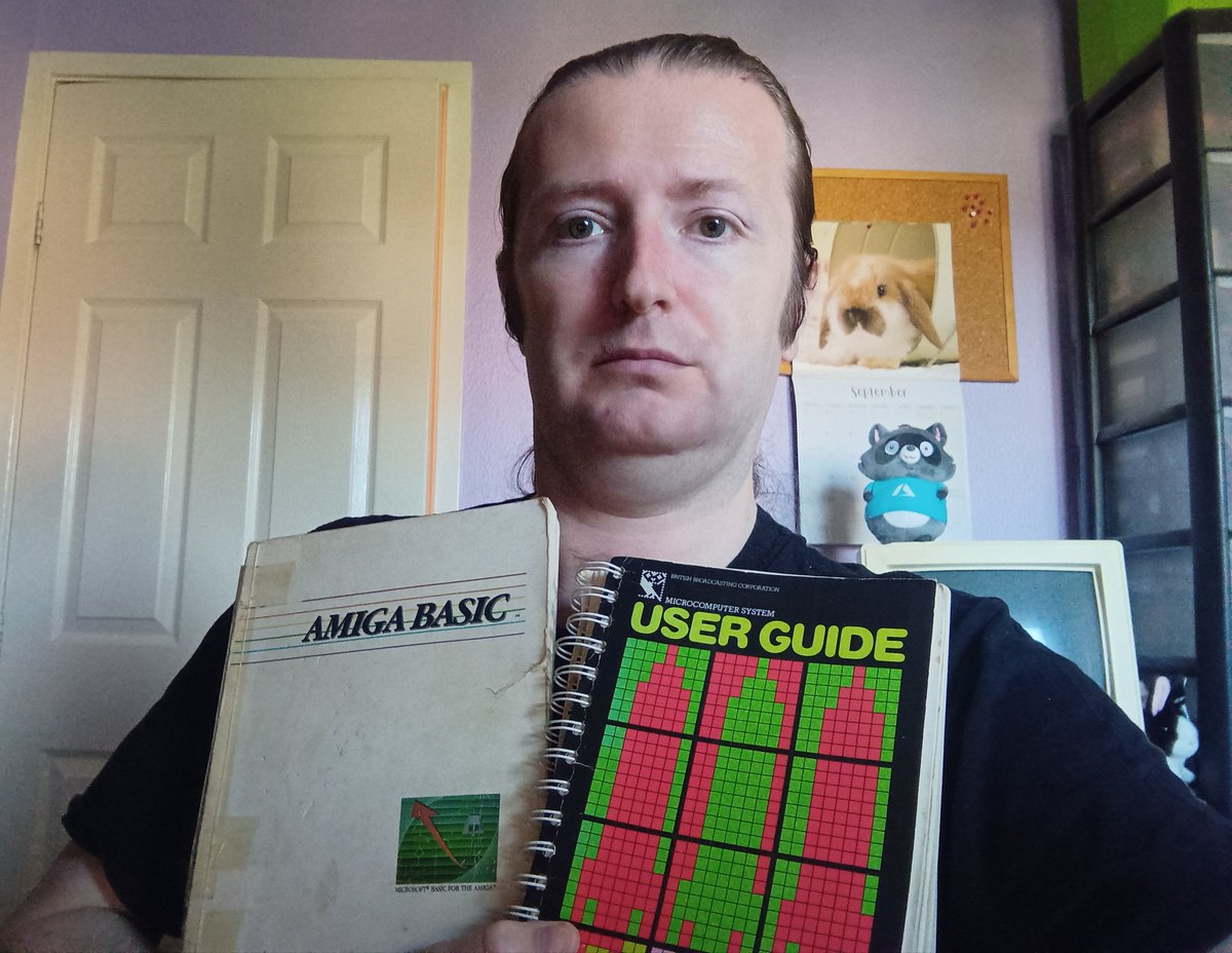 CodebunTes's tweet image. Inspired by a conversation with @BreezeRachel at last night&apos;s DotNetNorth, and probably appropriate for #InternationalProgrammersDay , how many of you still have big book manuals from when you started in programming? In my case I still have my BBC Basic &amp;amp; Amiga Basic manuals!