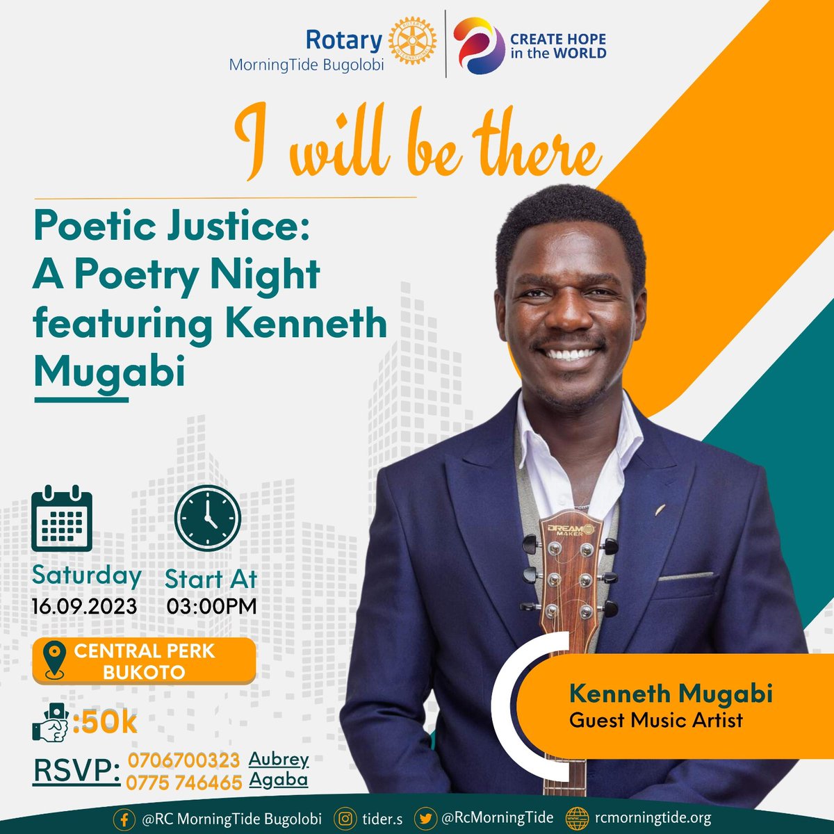RicOkello's tweet photo. Poetic Justice: A Poetry Night 

An exquisite lineup awaits you at @RcMorningTide's Spoken Word fundraiser.  Be part of the #HopeCreators and put a smile on the faces of children of Bunyonyi P/S.

📅 Sat, 16th Sept 2023
📌 @CentralPerk882 

📞 0706700323 or 0775746465 for  🎫 https://t.co/bd1NAQgKeP