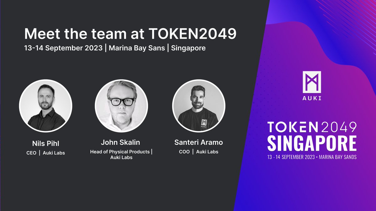Auki Labs (@aukilabs) on Twitter photo Are you at <a href="/token2049/">TOKEN2049</a> in Singapore?
Be sure to meet up with <a href="/broodsugar/">Nils Pihl (broodsugar.eth)</a> <a href="/SanteriAramo/">Santeri Aramo</a> and John Skalin to talk future of spatial computing, the posemesh, and web3: we're establishing a universal spatial computing protocol for the next 100 billion people, devices, and AI. Are you at <a href="/token2049/">TOKEN2049</a> in Singapore?
Be sure to meet up with <a href="/broodsugar/">Nils Pihl (broodsugar.eth)</a> <a href="/SanteriAramo/">Santeri Aramo</a> and John Skalin to talk future of spatial computing, the posemesh, and web3: we're establishing a universal spatial computing protocol for the next 100 billion people, devices, and AI.