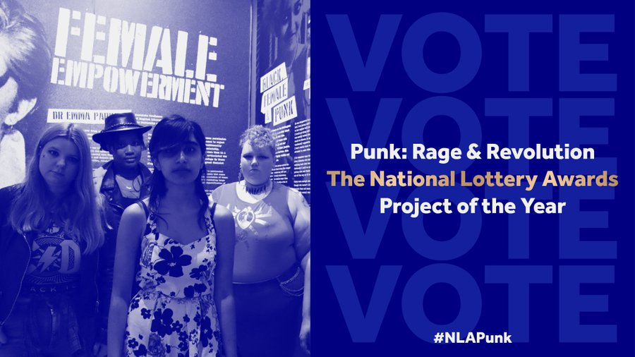 Punk: Rage & Revolution @PunkRandR works with young people from underrepresented communities across Leicester, connecting them to original Punks to create art, music and fashion. Vote for them in the #NLAwards by tweeting #NLAPunk. lotterygoodcauses.org.uk/awards (2/5)