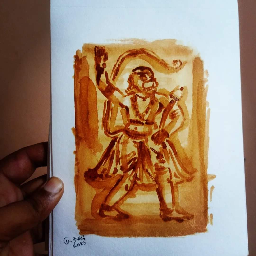 My #coffeepainting #jaihanuman 🙏🏻❤️
#jaisriram 🙏🏻❤️