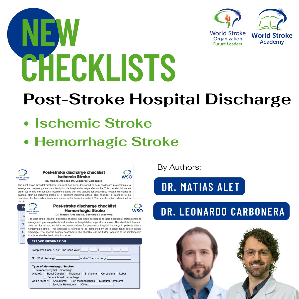 🆕Introducing our new post-stroke hospital discharge #checklists by Dr. <a href="/AletMatias/">Matías Alet</a> &amp; Dr. @leoaugcarbonera: 

📋Ischemic Stroke: lnkd.in/dGivX3AQ
📋Hemorrhagic Stroke: lnkd.in/da6MWdgb

🔗Explore more resources: lnkd.in/dbBkScbw

#strokechecklists #education