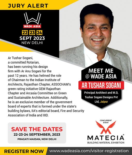 wadeasiaevent's tweet photo. MEET ME @ WADE ASIA 2023 | AR TUSHAR SOGANI, PRINCIPAL AND MANAGING DIRECTOR, TUSHAR SOGANI DESIGNS PVT LTD, JAIPUR
.
#wade2023 #wadeasia #wadeindia #wadeasia2023 #womenindesign #architectsmeet #designersmeet #interiordesigner #womeninarchitecture #tusharsogani https://t.co/SCZvHZearG