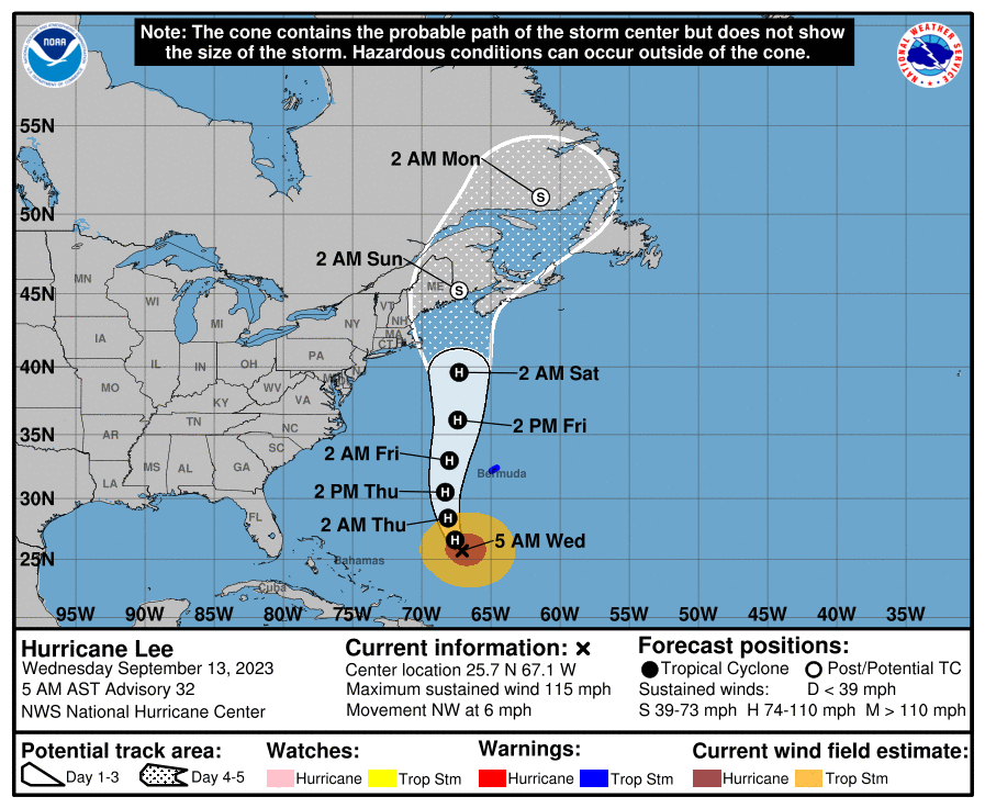 LimWeather's tweet photo. 115mph C3 #Hurricane #Lee is maintaining intensity, interests in #Bermuda, Atl #Canada, NE US should watch this closely! #tropicswx #wxtwitter #HurricaneSeason2023 #HurricaneSeason #HurricaneLee #NYwx #CTwx #RIwx #MAwx #NHwx #MEwx #NSwx #NBwx #NLwx #PEIwx #LongIsland #NewEngland https://t.co/I10jbyGPU8