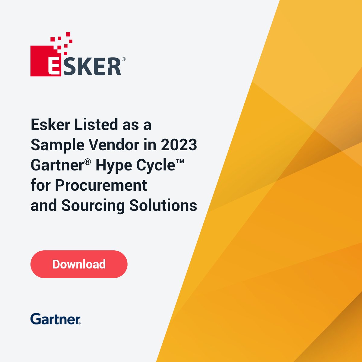 EskerNEurope's tweet photo. We are proud to announce that Esker has been named a Sample Vendor in the 2023 Gartner® Hype Cycle™ for Procurement and Sourcing Solutions for three categories: AP Invoice Automation, Supplier E-Invoicing and Source-to-Pay Suites. Download report here https://t.co/1AqwZqOeVt https://t.co/sT7C1I0mtH