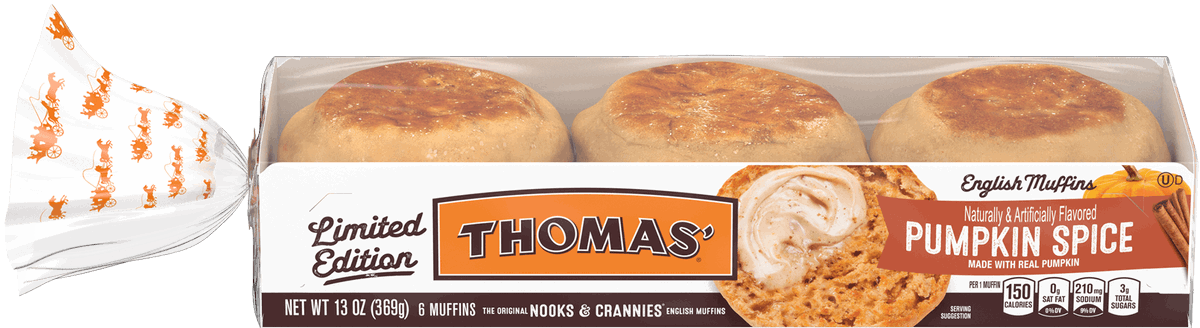 Thomas4Bread's tweet photo. Forget coffee, get pumpkin spice english muffins https://t.co/A4KTp6rnYQ