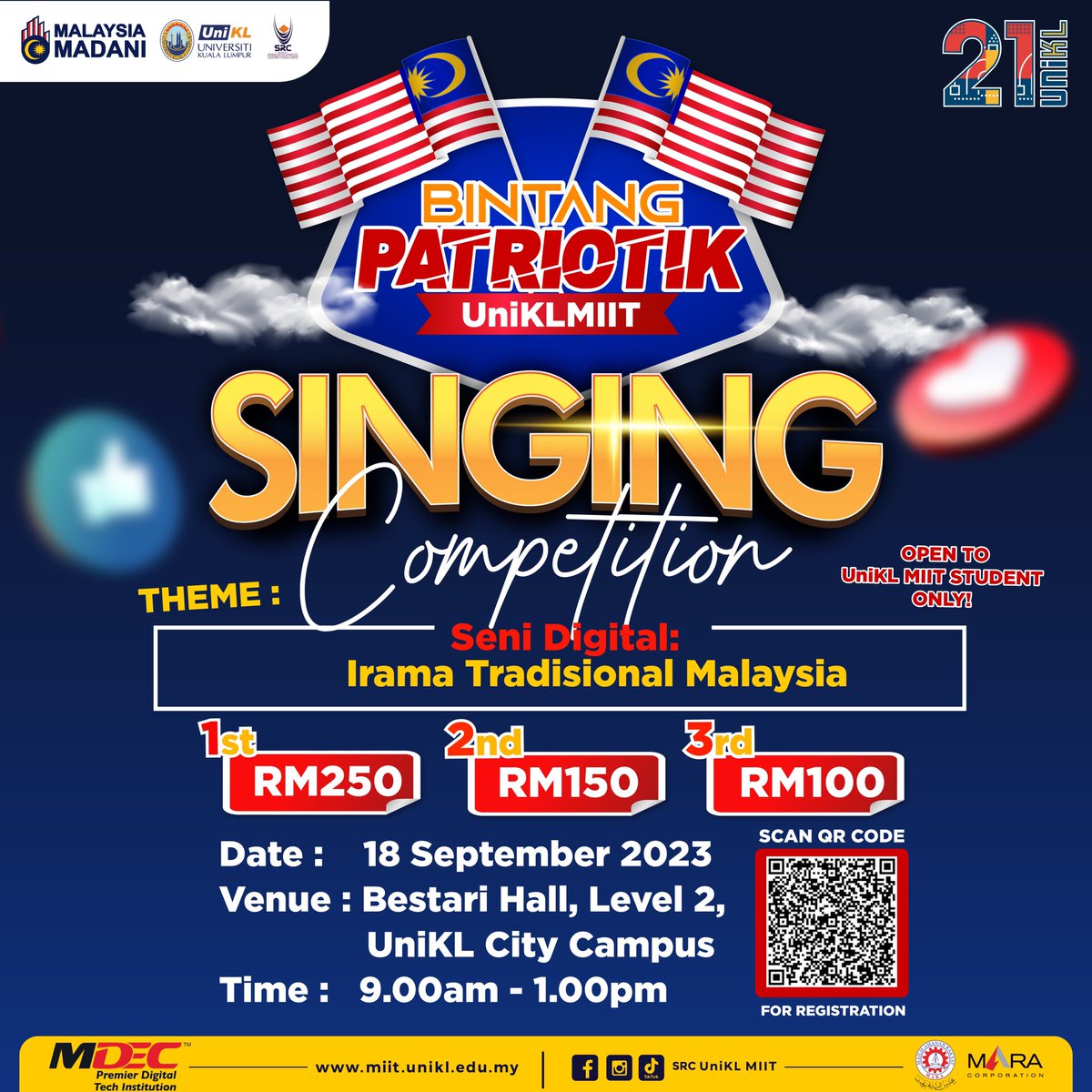 SRCUniKLMIIT's tweet photo. The Student Representatives Committee (SRC) is hosting four exciting competitions for students to participate in: Photography, Short Video, Dance, and Singing. 

(1/2) https://t.co/wA9yWCN2Zi