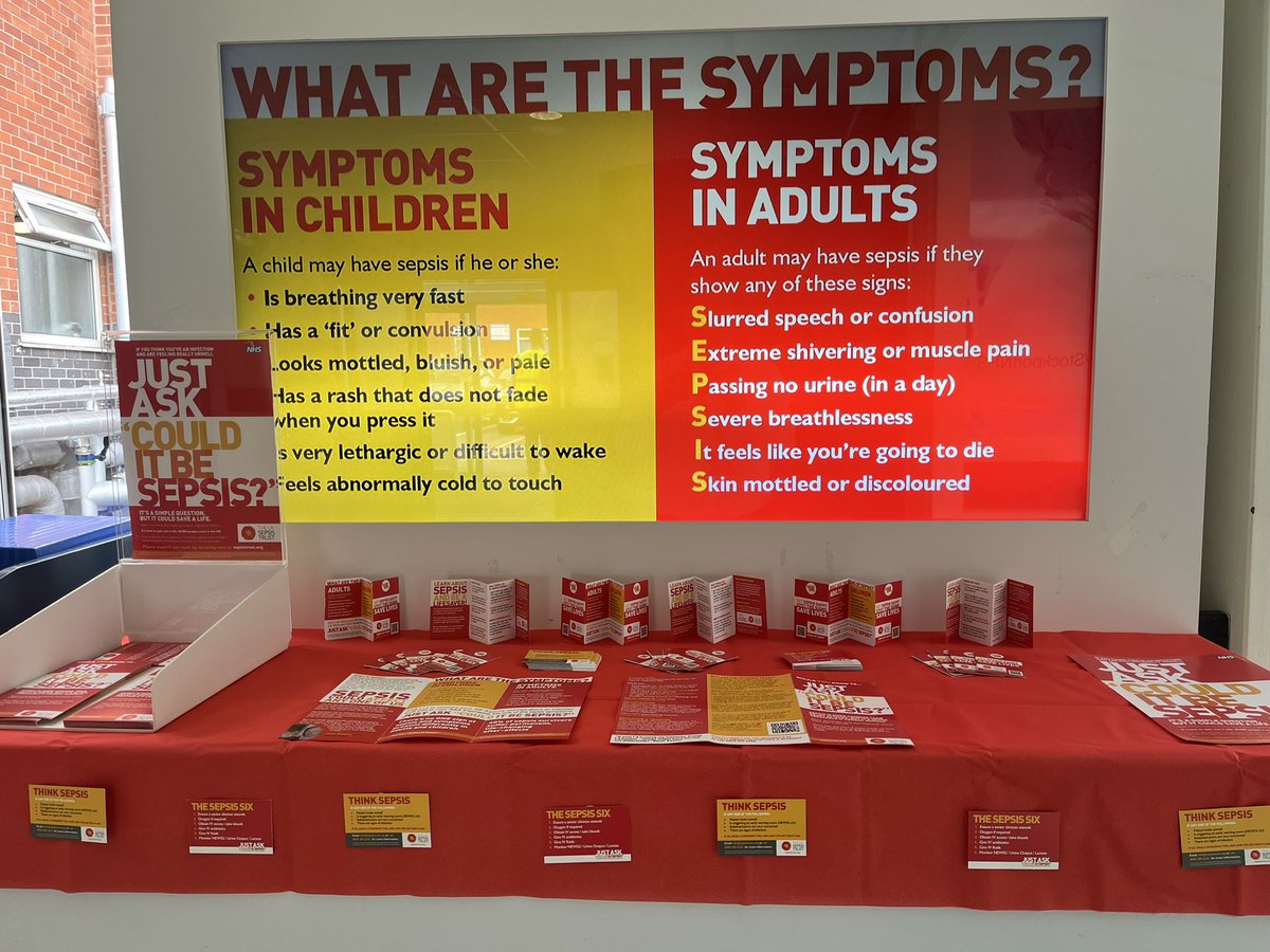 Today is #WorldSepsisDay and we’re raising awareness of identifying and tackling this life threatening condition. Check out the info stall outside our restaurant all week. <a href="/WorldSepsisDay/">World Sepsis Day</a>