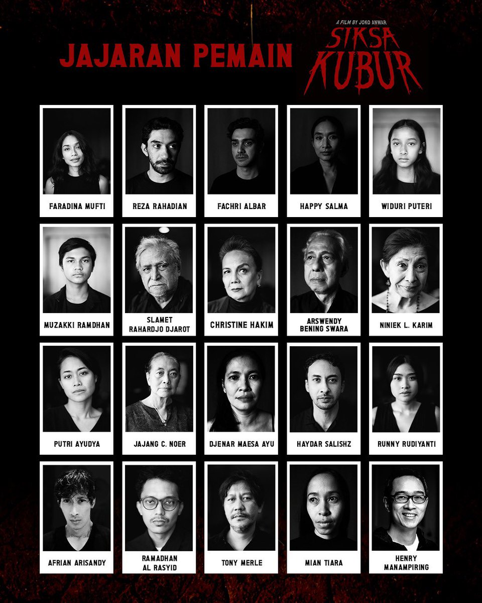 jokoanwar's tweet image. Dengan bangga saya ingin mengumumkan jajaran pemain film terbaik Indonesia yang bersatu dalam film ke-10 saya, SIKSA KUBUR. Saya dan seluruh tim merasa sangat bersyukur dan beruntung bisa bekerja sama dengan para panutan kesayangan kami ini. Mudah-mudahan bisa memberikan…