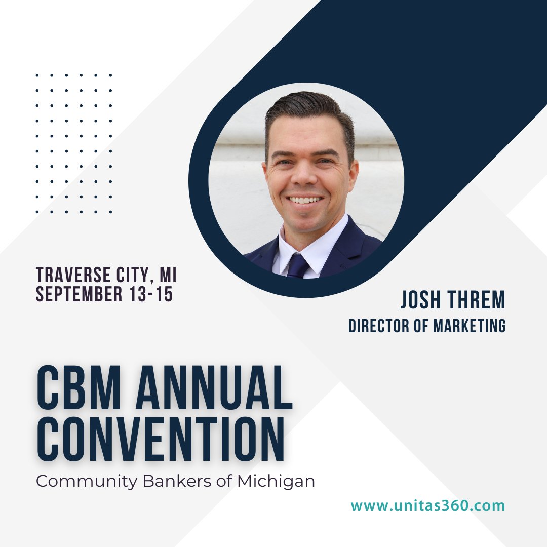 Calling all Michigan community bankers! Be sure to stop by booth #9 this week at the Annual CBM Convention to see our team member, Josh Threm. He’ll be talking about risk transfer solutions, products to reduce closing costs, and loan portfolio protection.