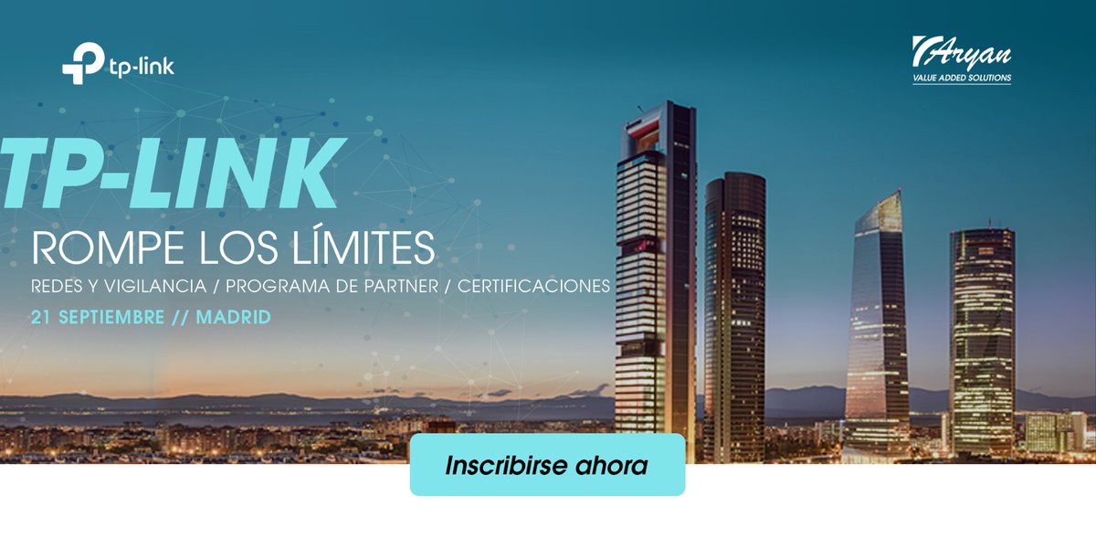 Te esperamos en el próximo evento junto con #TPLink, donde hablaremos de  #Omada y #VIGI 
📅 21 de Septiembre  
⏲️Hora: 10:30-13:30h  
 📍 Espacio Iroko \| Cl. de Francisco Ricci, 7, 28015 
 Madrid
📝Regístrate aquí: goo.su/X06p