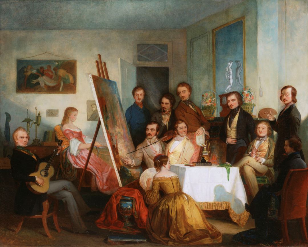 We lent this 1841 painting of an artist’s studio to the exhibition Storied Strings: The Guitar in American Art that originated at the Virginia Museum of Fine Arts &amp; traveled to the Frist Art Museum. It was on the road for almost a year, returning to the museum last week.