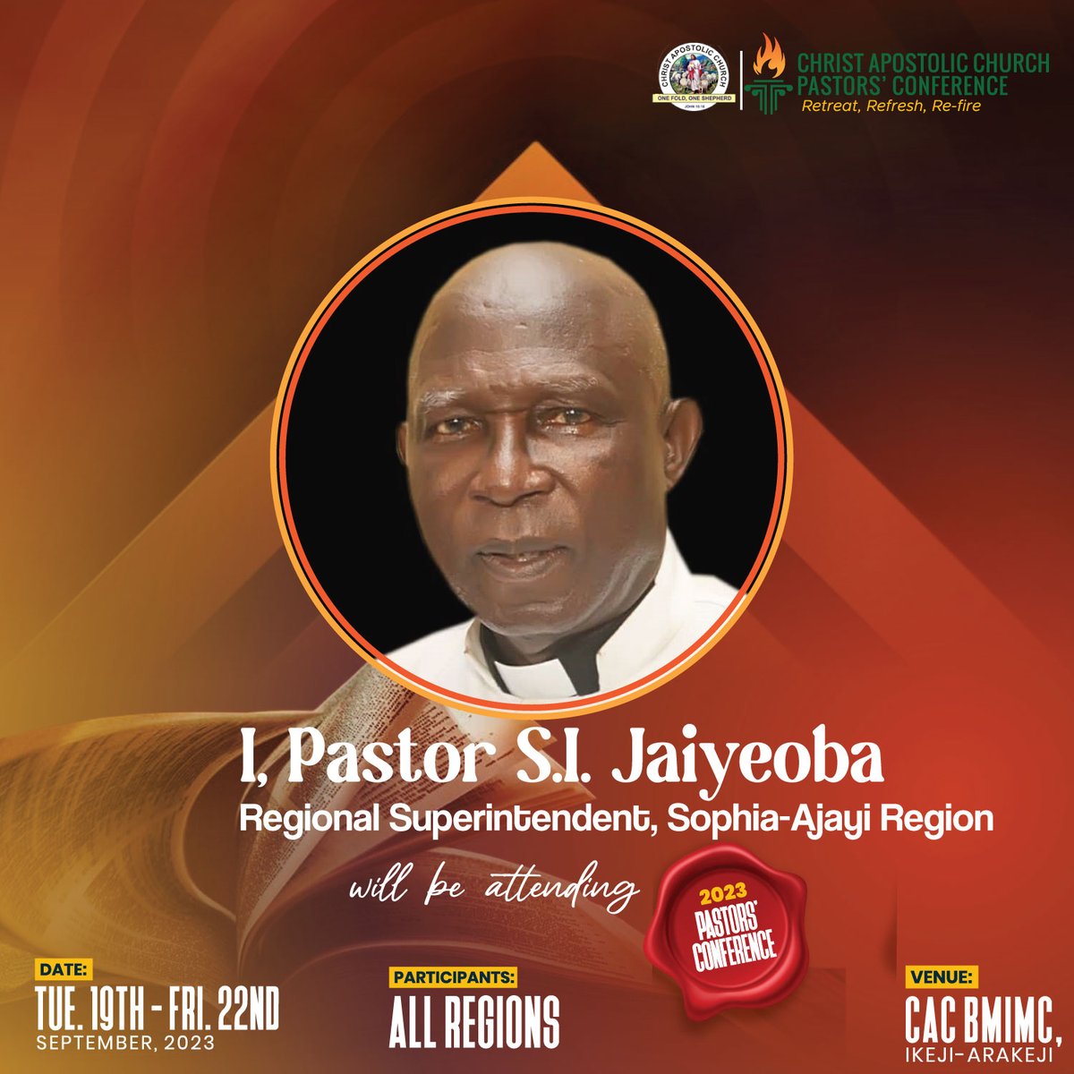 PastorSOOladele's tweet photo. Our Regional Superintendents and Directors are expectant!

#2023conference
#PrayForYourPastor
#ChristApostolicChurch
#PastorsConference
#Retreat
#Refresh
#Refire

1/5 https://t.co/0MJ1qiNT8y