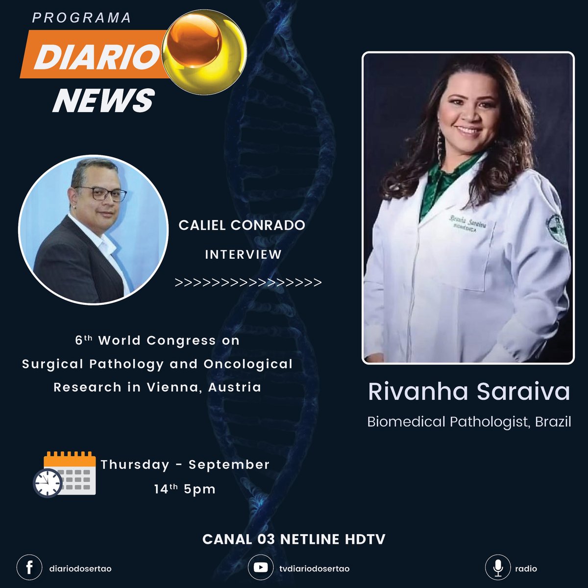 On September 14th, 2023, Our Speaker Dr. Rivanha will talk about our #SurgicalPathologyCongress2023 taking place in #Vienna #Austria on #October 05-07, 2023 in which she will warmly participate. Thank you for such an interview with Diario News about our Congress.