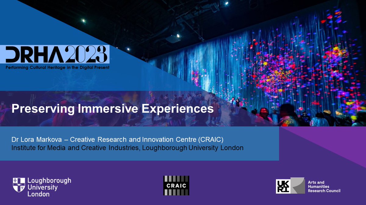 Dr Lora Markova (@markovalora) on Twitter photo Preserving Immersive Experiences at <a href="/drha_uk/">DRHA worldwide</a> DRHA23 Performing Cultural Heritage in the Digital Present – building on CRAIC’s collaborative workshops with <a href="/V_and_A/">V&A</a> Research Institute (VARI) and Preserving XR with OmBeond #CRAIC <a href="/lborolondon/">Loughborough University London</a> #immersive #digital #heritage Preserving Immersive Experiences at <a href="/drha_uk/">DRHA worldwide</a> DRHA23 Performing Cultural Heritage in the Digital Present – building on CRAIC’s collaborative workshops with <a href="/V_and_A/">V&A</a> Research Institute (VARI) and Preserving XR with OmBeond #CRAIC <a href="/lborolondon/">Loughborough University London</a> #immersive #digital #heritage