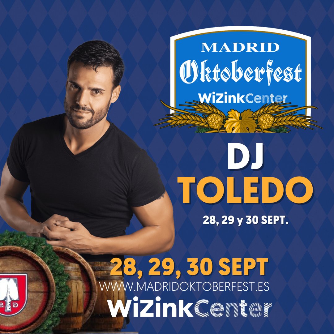 📣 ¡¡¡NOTICIA!!! 🔥 <a href="/djtoledo__/">Dj Toledo</a>  se une a #MadridOktoberfest en el @wizinkcenter! Su espectacular animación y su energía darán mucho ritmo a las sesiones de esta edición.

El 28, 29 y 30 de septiembre vive la auténtica fiesta alemana de la #cerveza. 

👇🏼🎟 madridoktoberfest.es