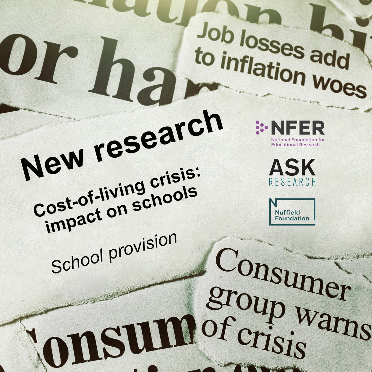 TheNFER's tweet photo. 🧵THREAD | The second part of our #CostofLiving research project with ASK Research and @nuffieldfound, published earlier today, assesses the impact of recent pressures on school provision. https://t.co/x8ydqyNVrI