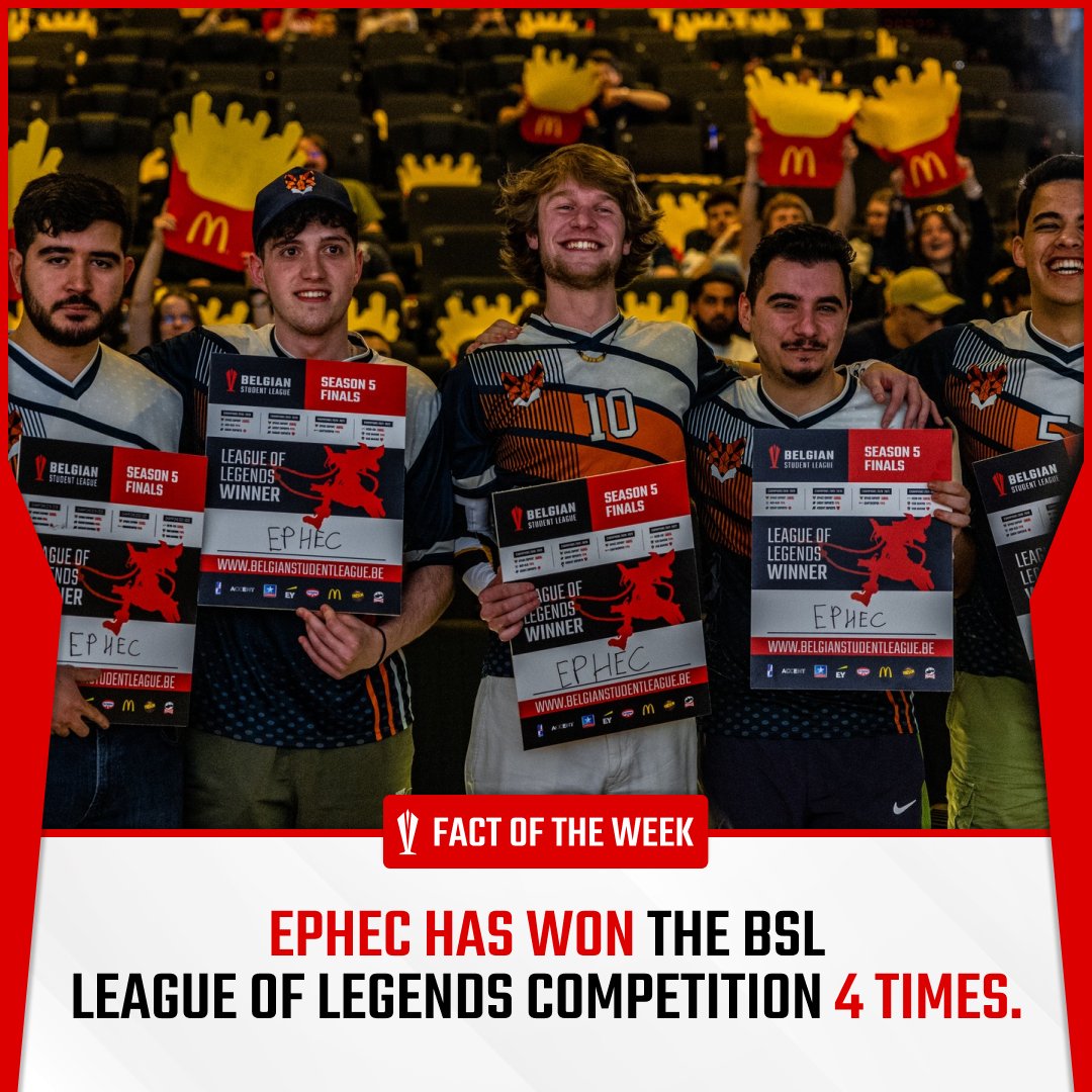 StudentLeagueBE's tweet photo. Ephec dominates the BSL with 4 titles in 5 seasons! Can they grab the 5th in the next one? 🏆

 #BSL #EphecDynasty https://t.co/00y8RDps2e