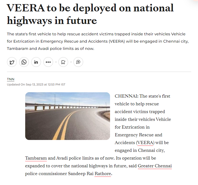 ShremInvIT's tweet photo. VEERA - The Future Guardian of Our National Highways @ET_Infra

https://t.co/BT7bvqPsPC

#Shrem #ShremGroup #ShremInvIT #InvIT #invest #investment #investing #infrastructure #roads #highways #infrastructureinvestment #finance #infrastructuredevelopment #india #economy #growth #wealth #equity #stockmarkets #accident