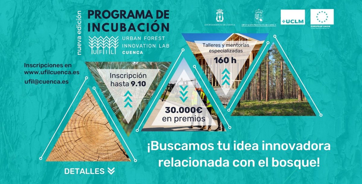 UFIL_Cuenca's tweet photo. UFIL vuelve con un nuevo programa de incubación: ¡30,000€ en premios y un programa de 2 meses para impulsar proyectos forestales, ya sea una nueva empresa o una nueva línea de negocio. ¡La oportunidad que estabas esperando está aquí! 🌲
➡️ Inscripciones: https://t.co/DnCOBAwWln https://t.co/QtOiCEdlWE