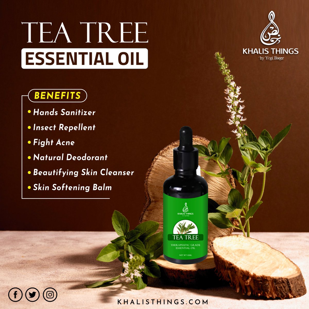 KhalisThings's tweet image. Unlock the Magic of Tea Tree Essential Oil 🥂

BENEFITS
• Hands Sanitizer
• Insect Repellent
• Fight Acne
• Natural Deodorant
• Beautifying Skin Cleanser
#teatreemagic  #naturalremedies  #essentialoils  #skincaresecrets #kahlisthings #yogibaqer #healthyfood