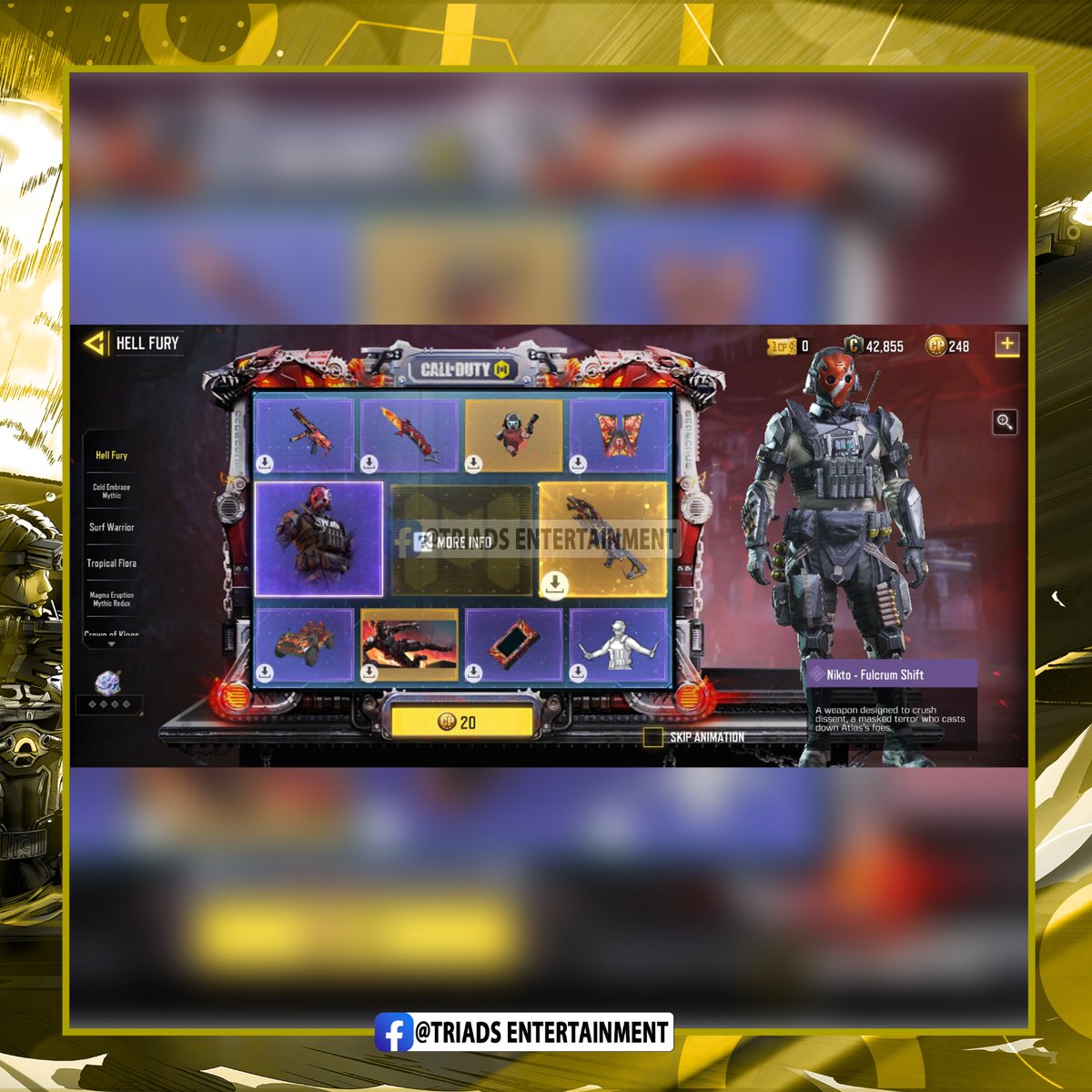 _triadsent's tweet image. The Hell Fury wheel of fortune has been added to the game.
#triadsentertainment
#codmupdates
#codmS8:error404