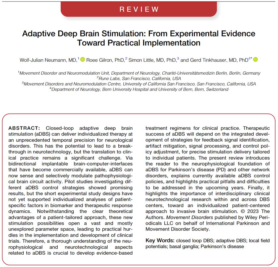 #deepbrainstimulation and #neurotechnology twitter, I hope that you haven't read anything today, because it's #allyoucanread Wednesday @ICNeuromodulate. This year, three collaborative review articles on #DBS have finally been published that are all very close to my heart. 1/n🧵