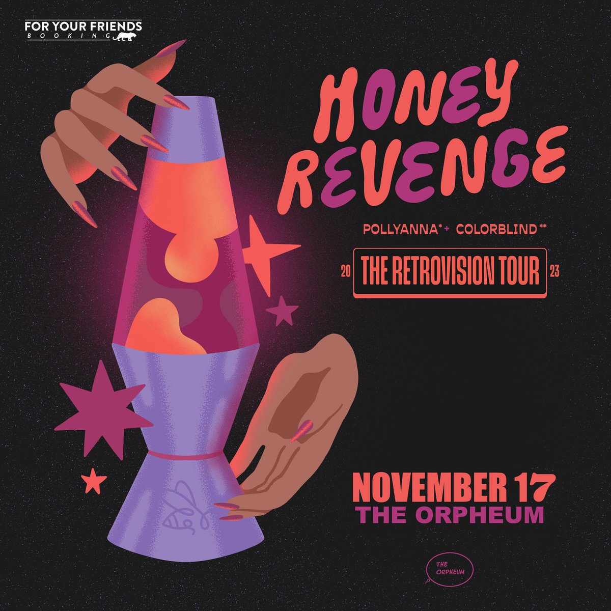Don't miss @honeyrevengeca w/ @pollyannanj @colorblindtx on November 17th at @TAMPAOrpheum Tickets at theorpheum.com